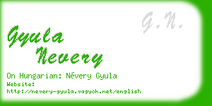 gyula nevery business card
