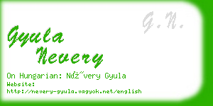 gyula nevery business card